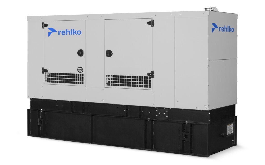 Rehlko 150REOZJF diesel generator left view with enclosure