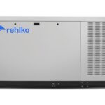 Rehlko 30CCL natural gas generator with enclosure front view