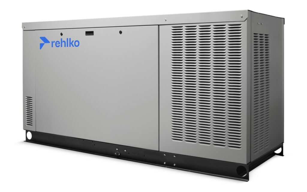 Rehlko 30CCL natural gas generator with enclosure right side view
