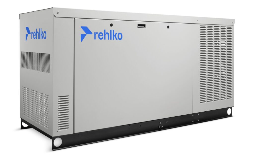Rehlko 30CCL natural gas generator with enclosure left side view