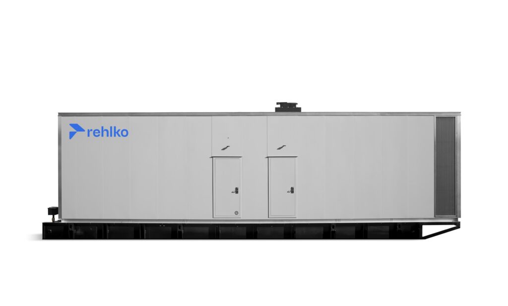 Rehlko KD3250 diesel generator front view with enclosure