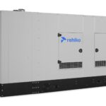 Rehlko 300REZXC natural gas generator with enclosure left side view
