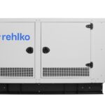Rehlko KG50 natural gas generator with enclosure front view