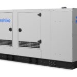Rehlko KG100 natural gas generator with enclosure right side view