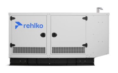 Rehlko KG30 natural gas generator with enclosure front view