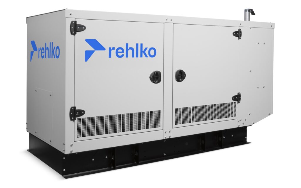 Rehlko KG30 natural gas generator with enclosure left side view
